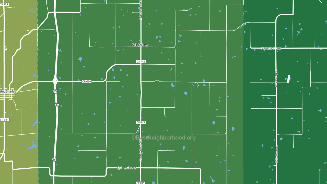 St. Marys, IA block-group voter-turnout map