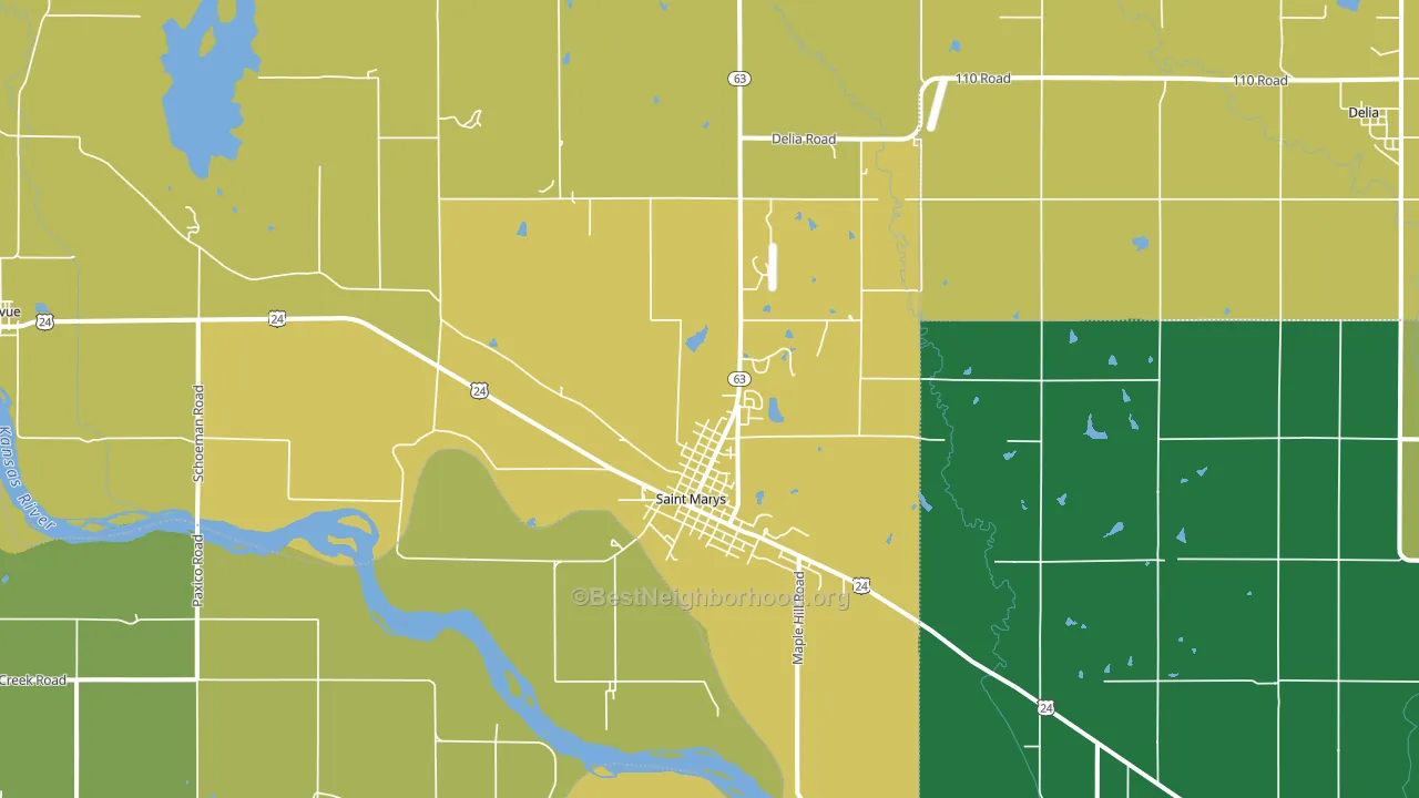 St. Marys, KS block-group voter-turnout map