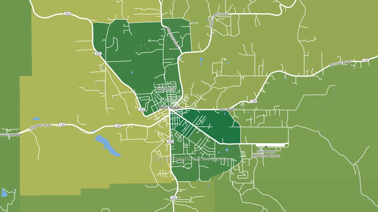 St. Marys, PA block-group voter-turnout map