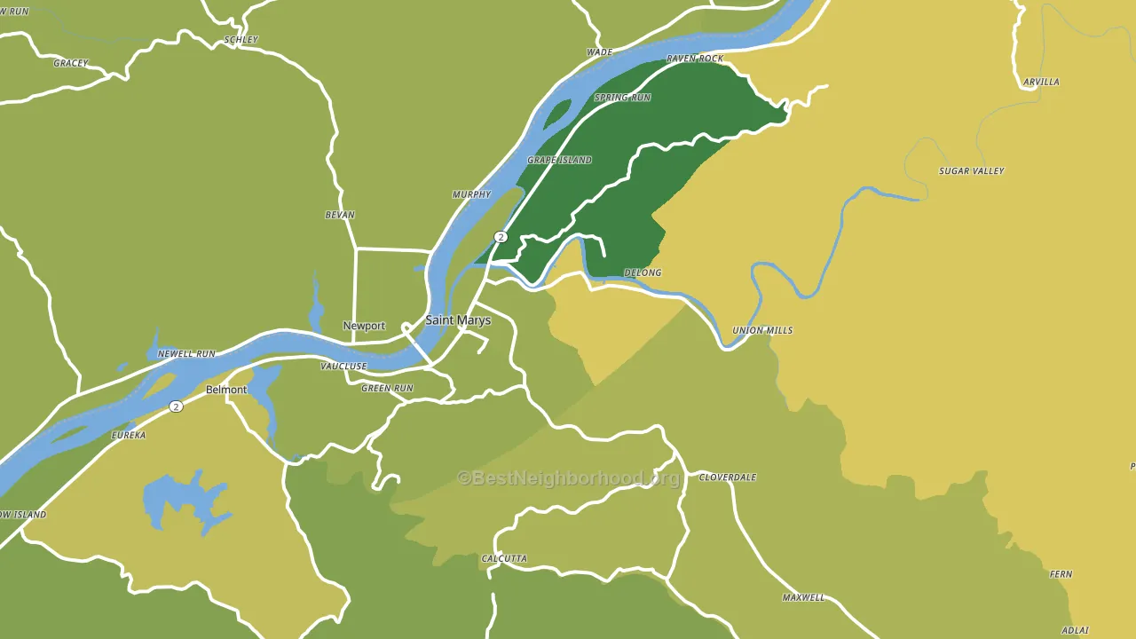 St. Marys, WV block-group voter-turnout map
