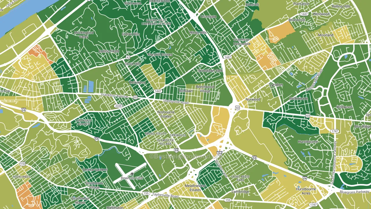St. Matthews, KY block-group voter-turnout map