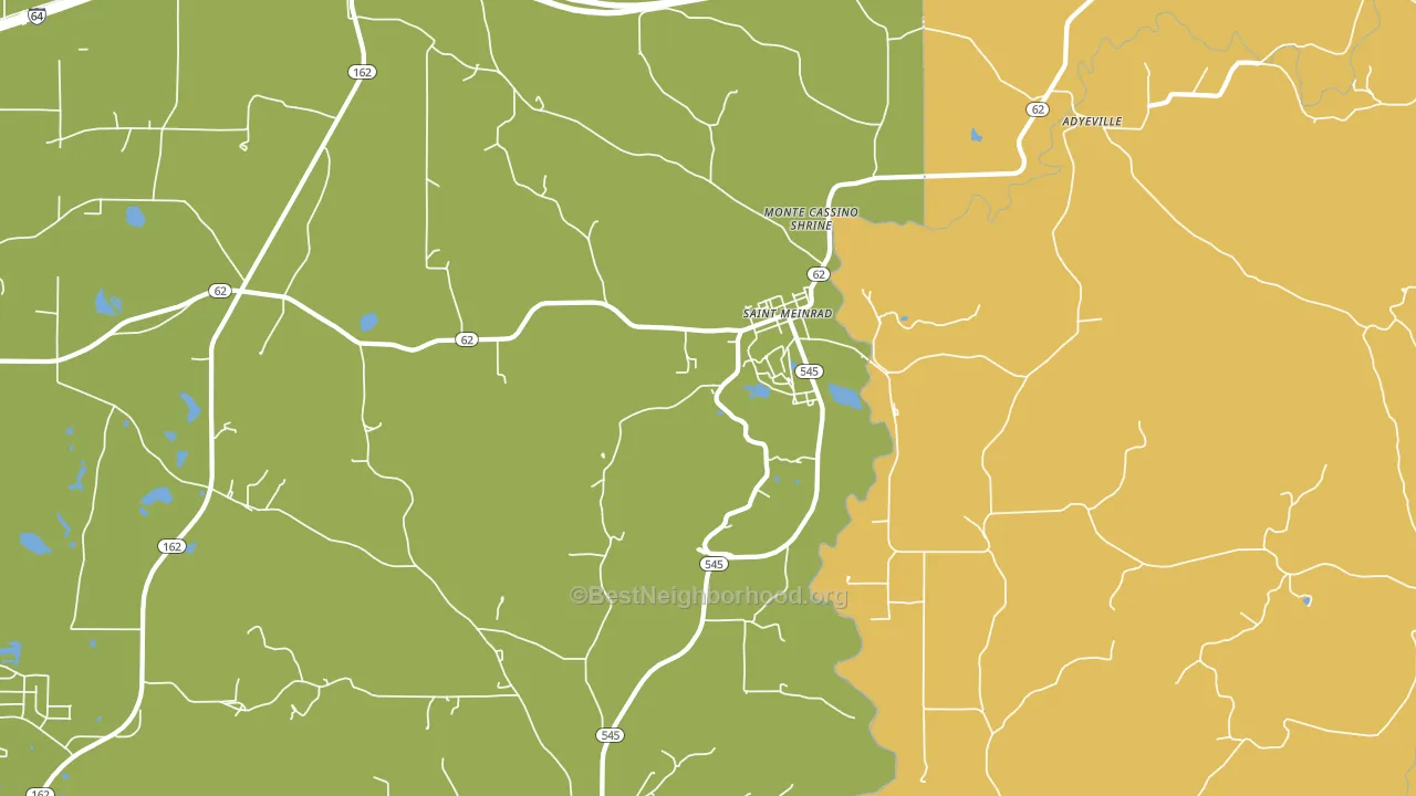 St. Meinrad, IN block-group voter-turnout map