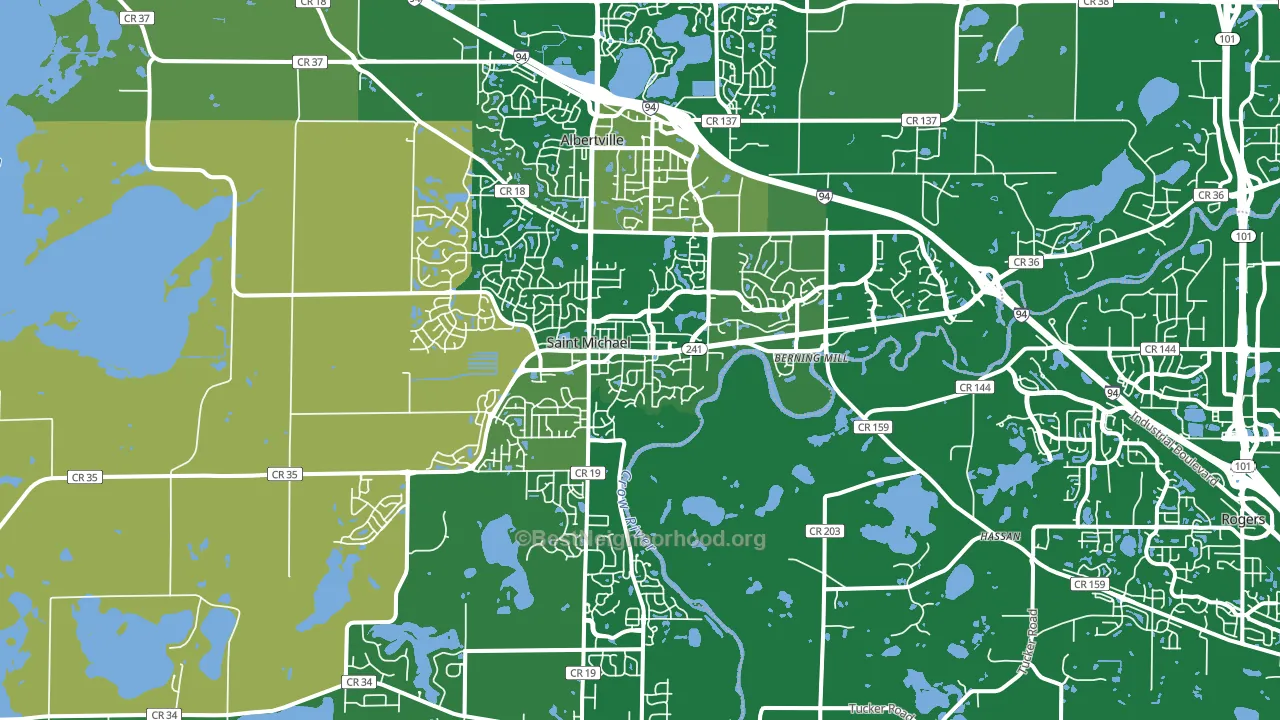 St. Michael, MN block-group voter-turnout map