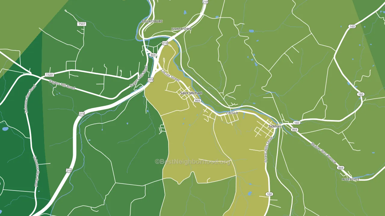 St. Michael, PA block-group voter-turnout map