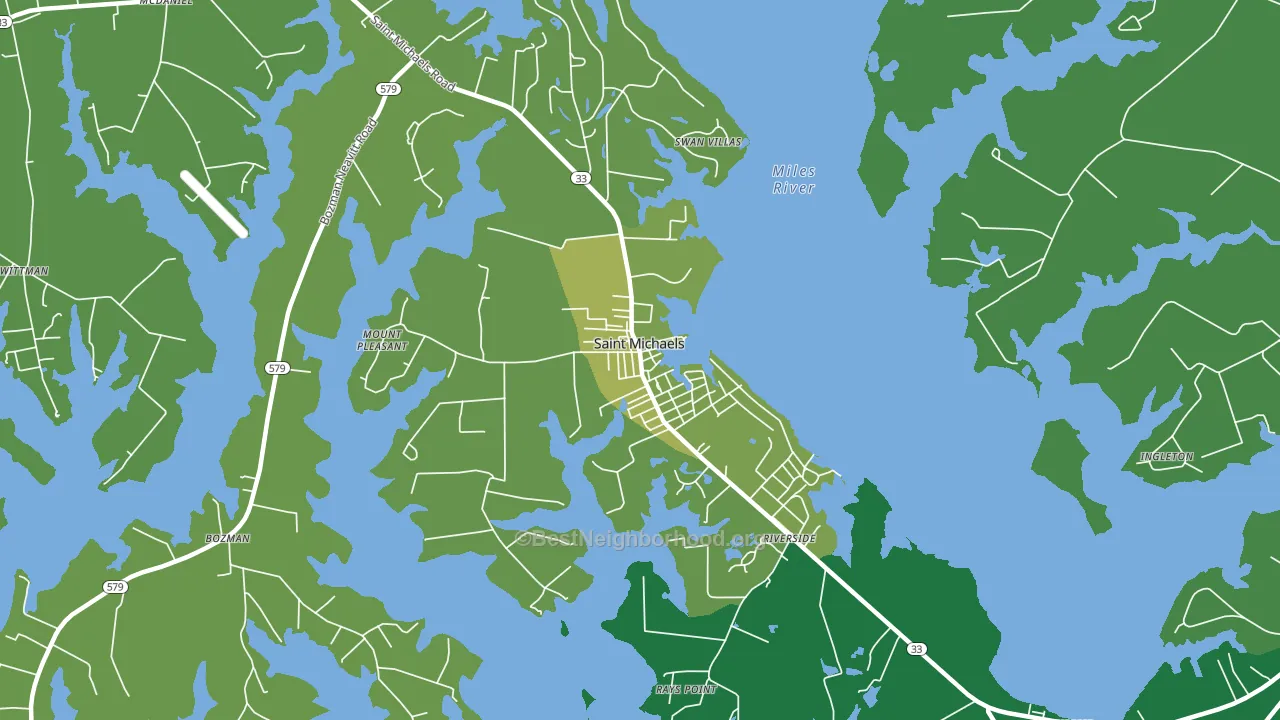 St. Michaels, MD block-group voter-turnout map