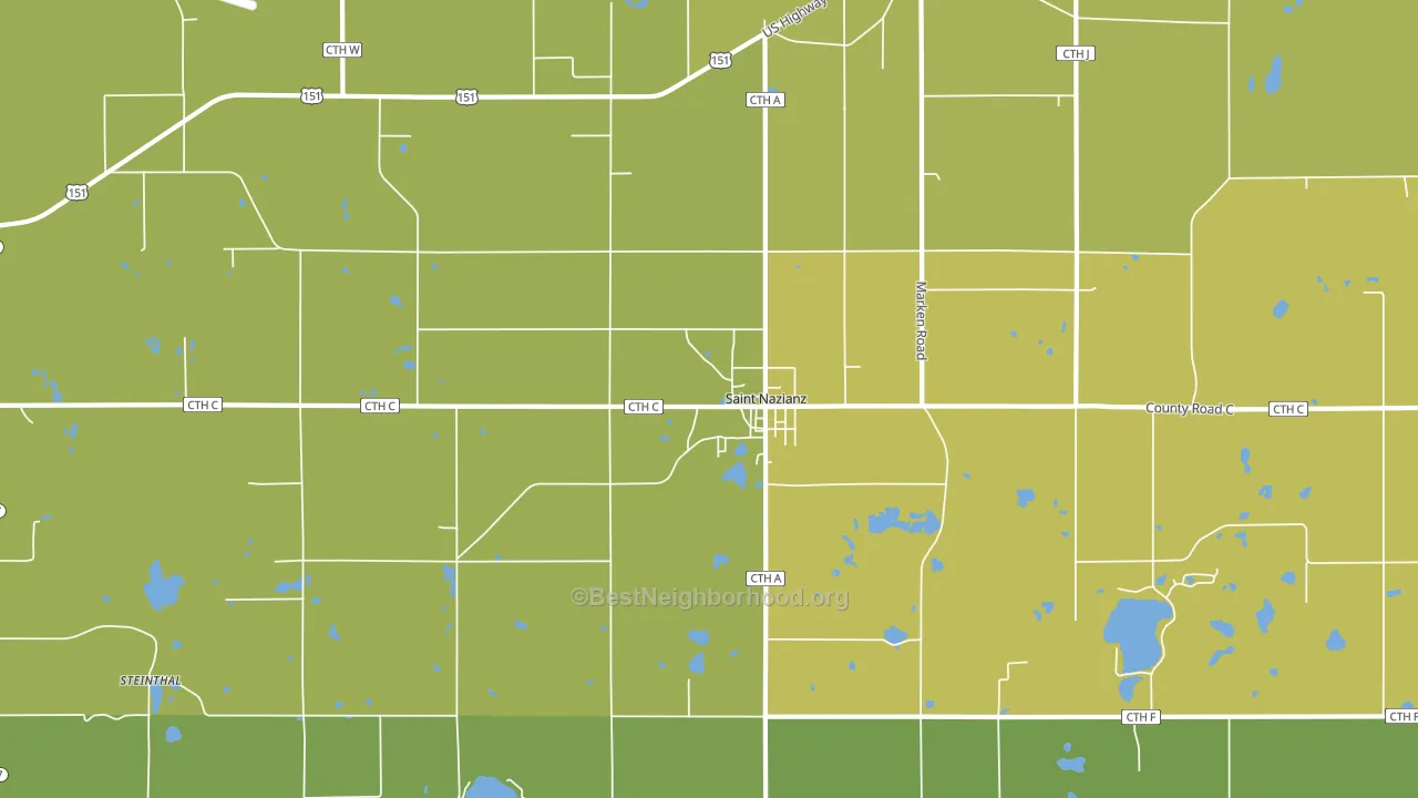 St. Nazianz, WI block-group voter-turnout map