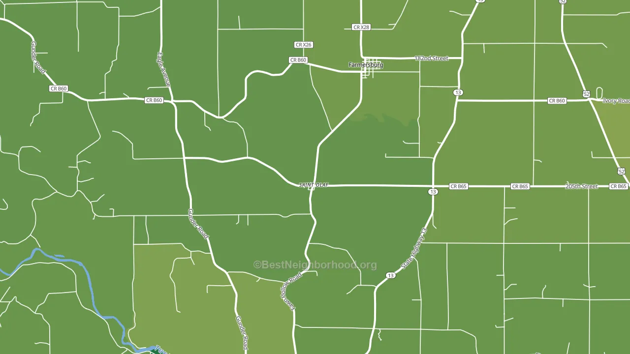 St. Olaf, IA block-group voter-turnout map