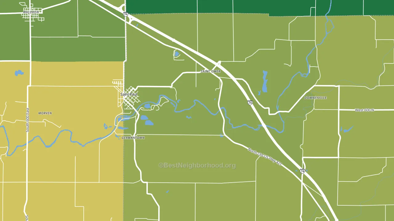 St. Omer, IN block-group voter-turnout map
