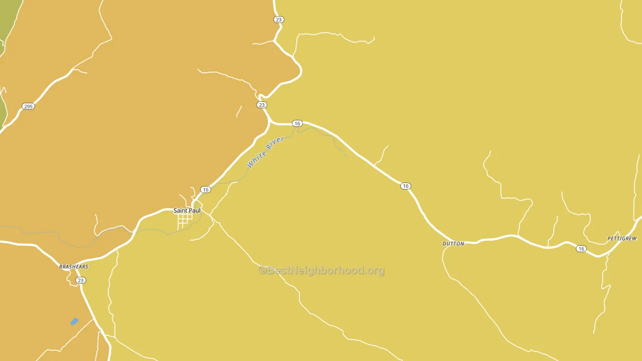St. Paul, AR block-group voter-turnout map
