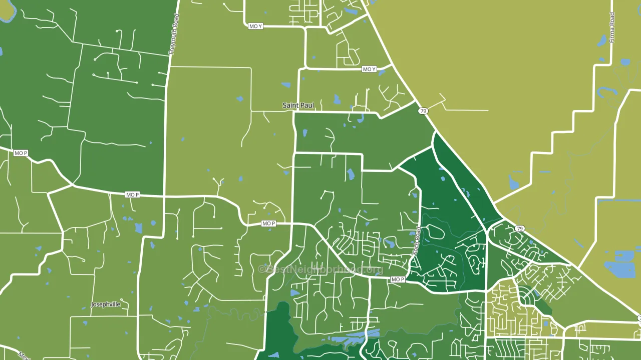 St. Paul, MO block-group voter-turnout map