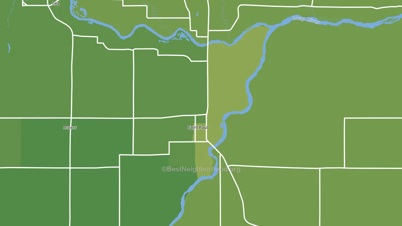 St. Paul, NE block-group voter-turnout map
