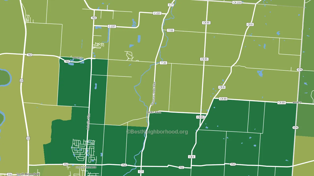 St. Paul, OH block-group voter-turnout map