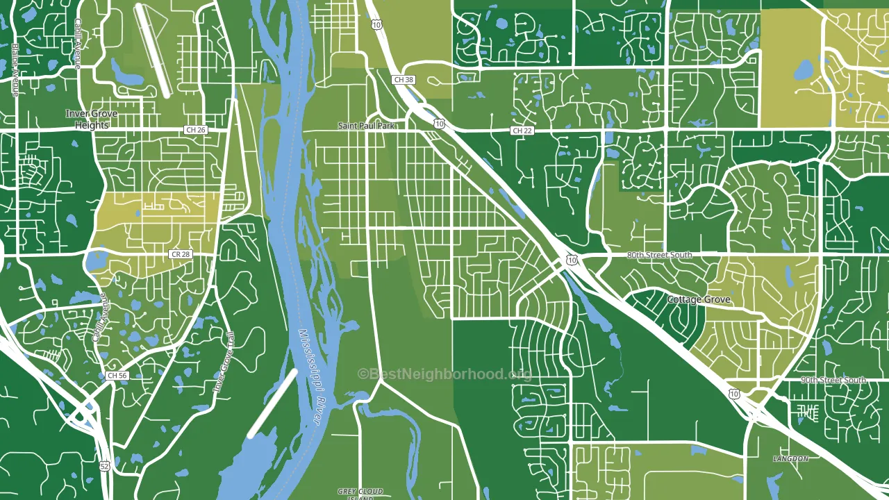 St. Paul Park, MN block-group voter-turnout map