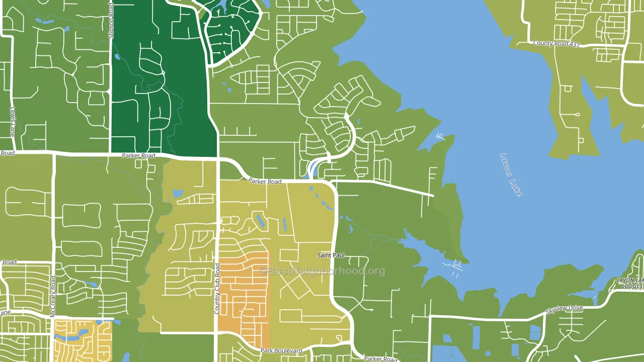 St. Paul, TX block-group voter-turnout map