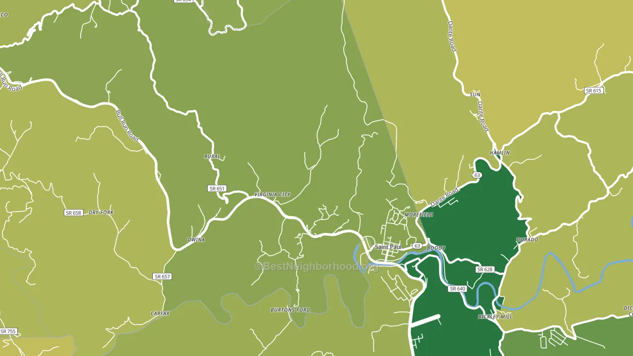 St. Paul, VA block-group voter-turnout map