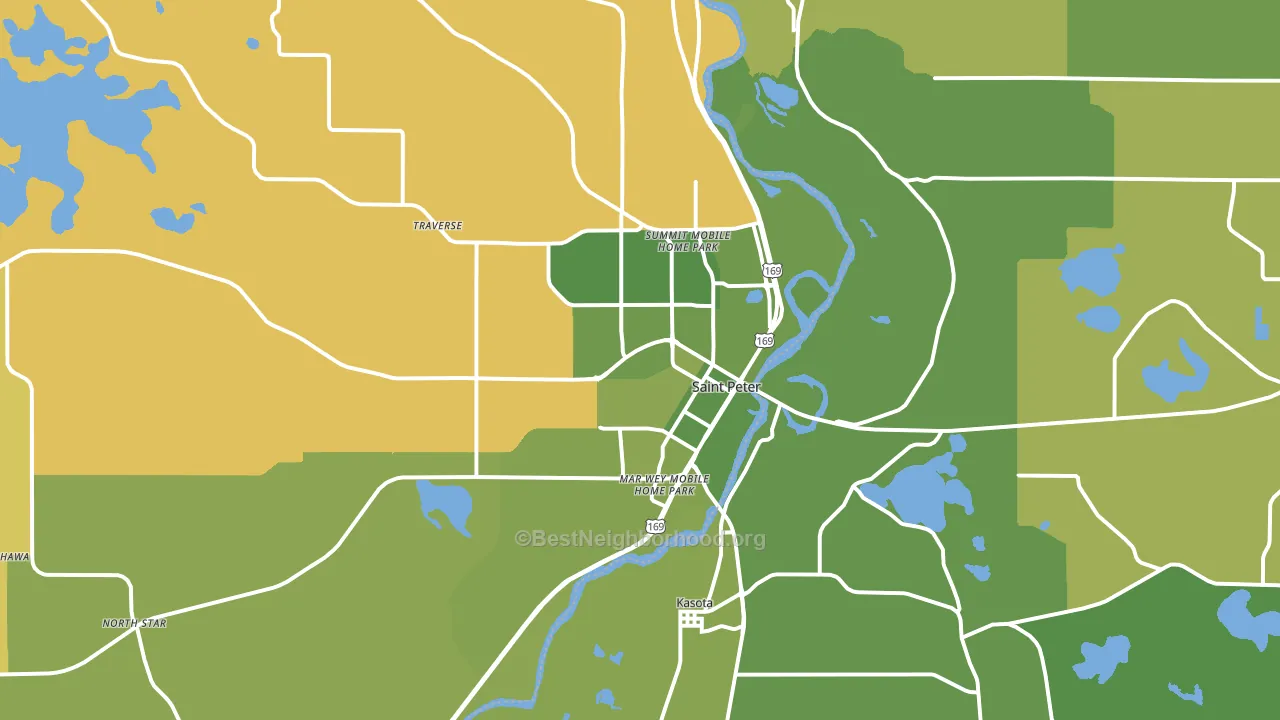 St. Peter, MN block-group voter-turnout map