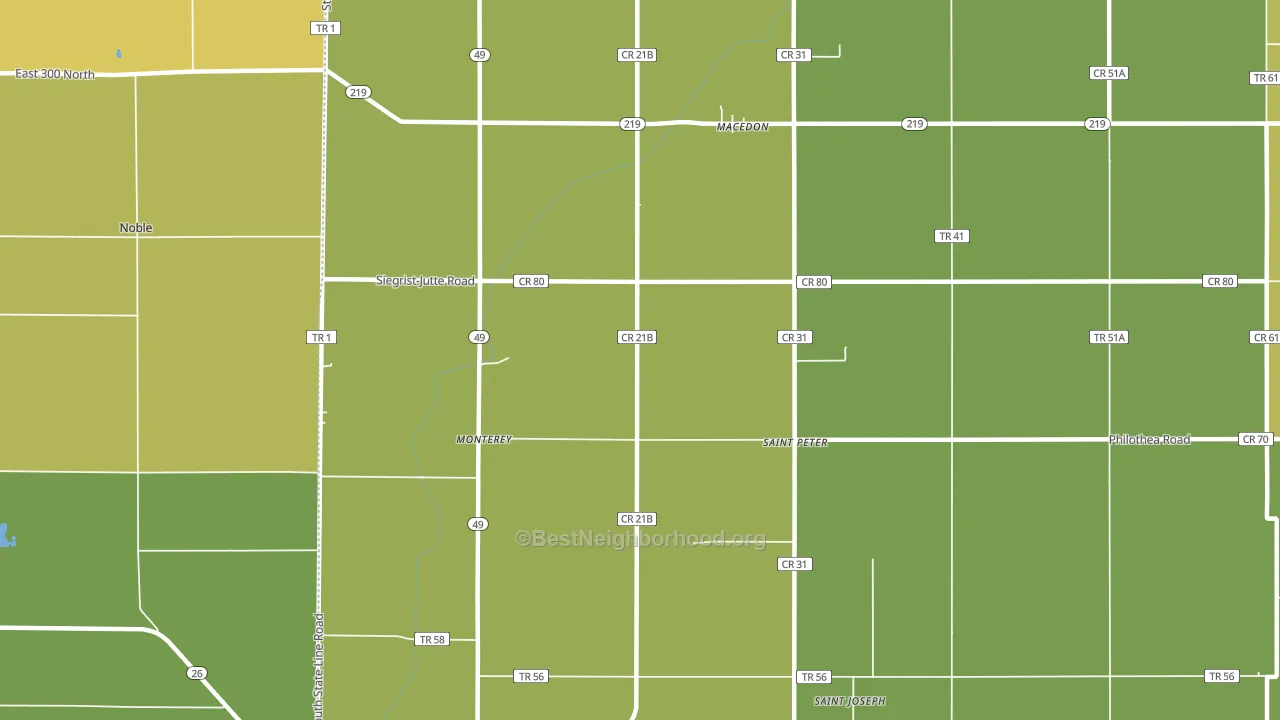St. Peter, OH block-group voter-turnout map