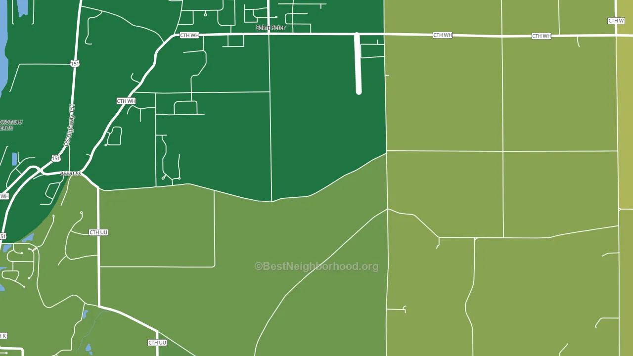St. Peter, WI block-group voter-turnout map