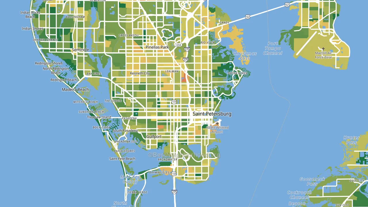 St. Petersburg, FL block-group voter-turnout map