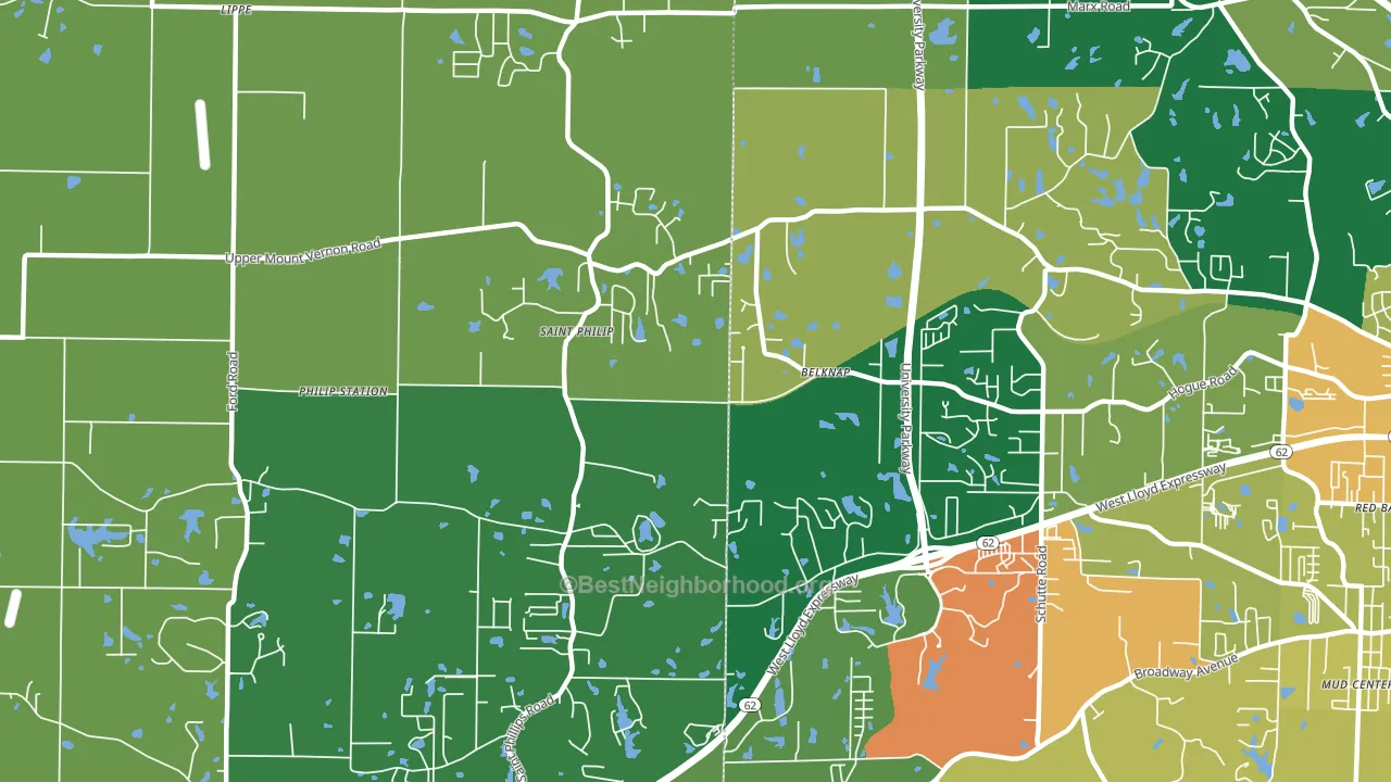 St. Philip, IN block-group voter-turnout map