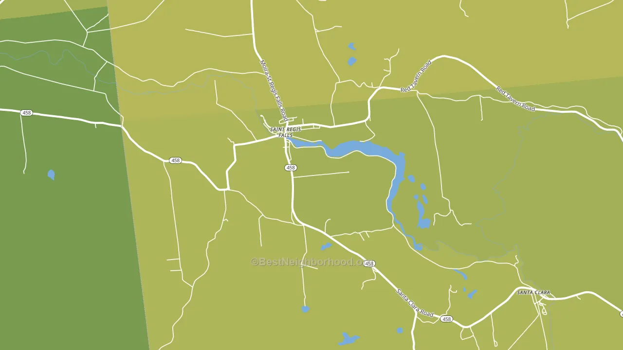 St. Regis Falls, NY block-group voter-turnout map