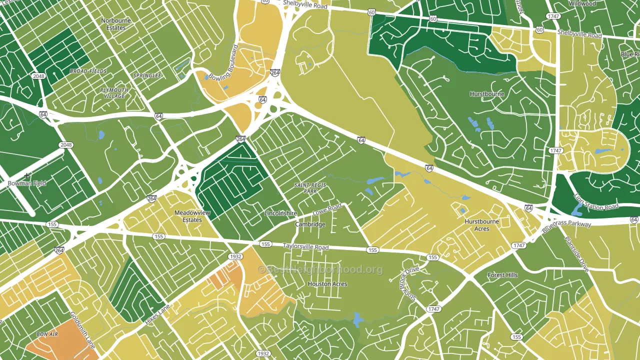 St. Regis Park, KY block-group voter-turnout map