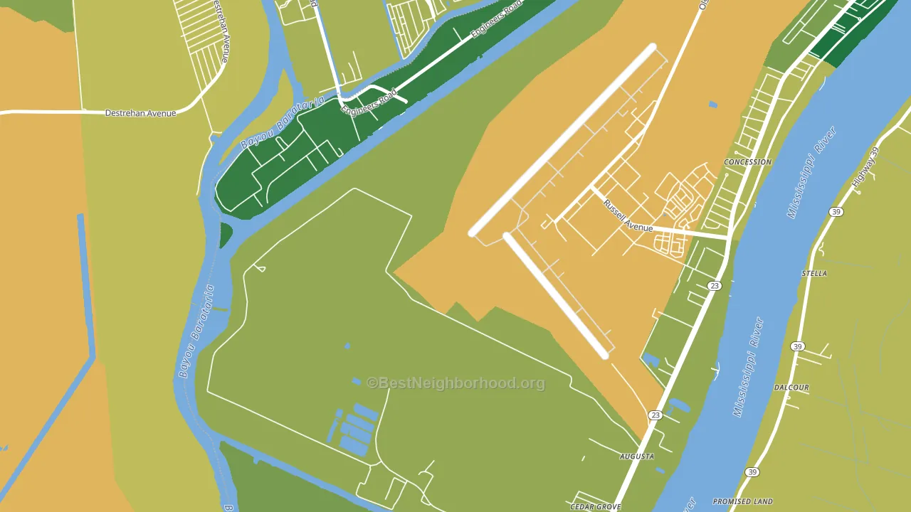 St. Rosalie, LA block-group voter-turnout map