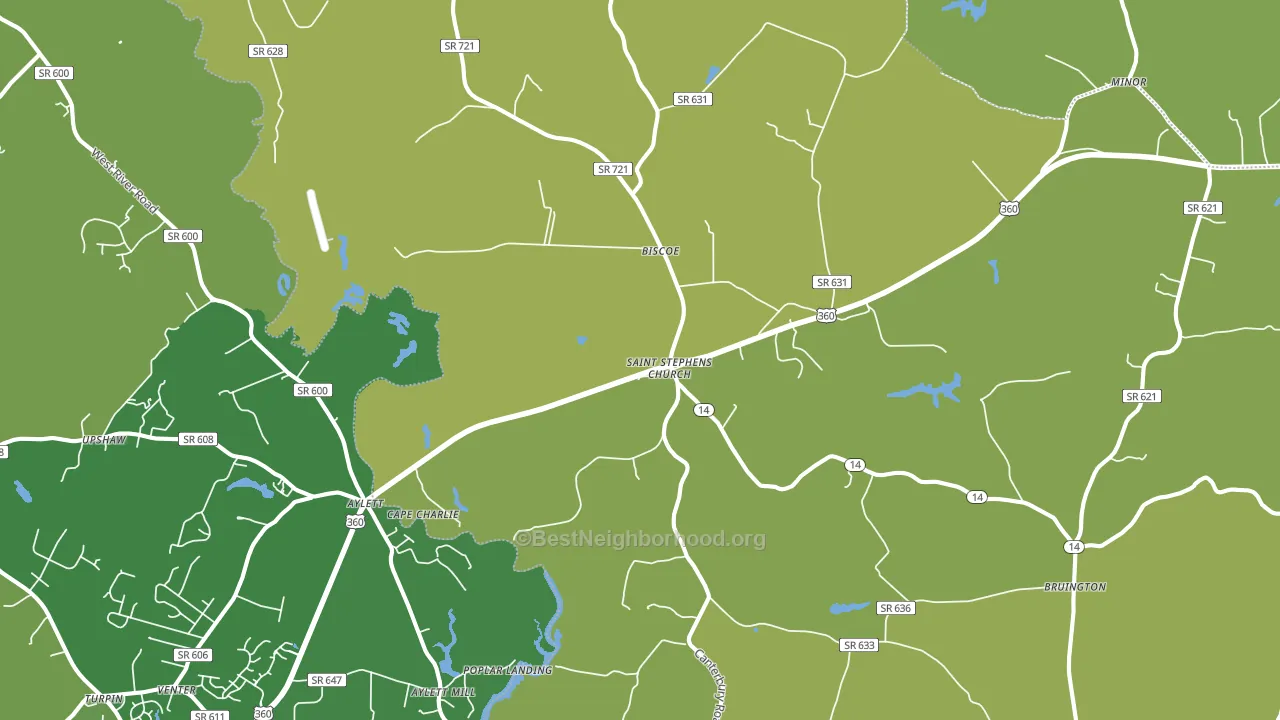 St. Stephens Church, VA block-group voter-turnout map