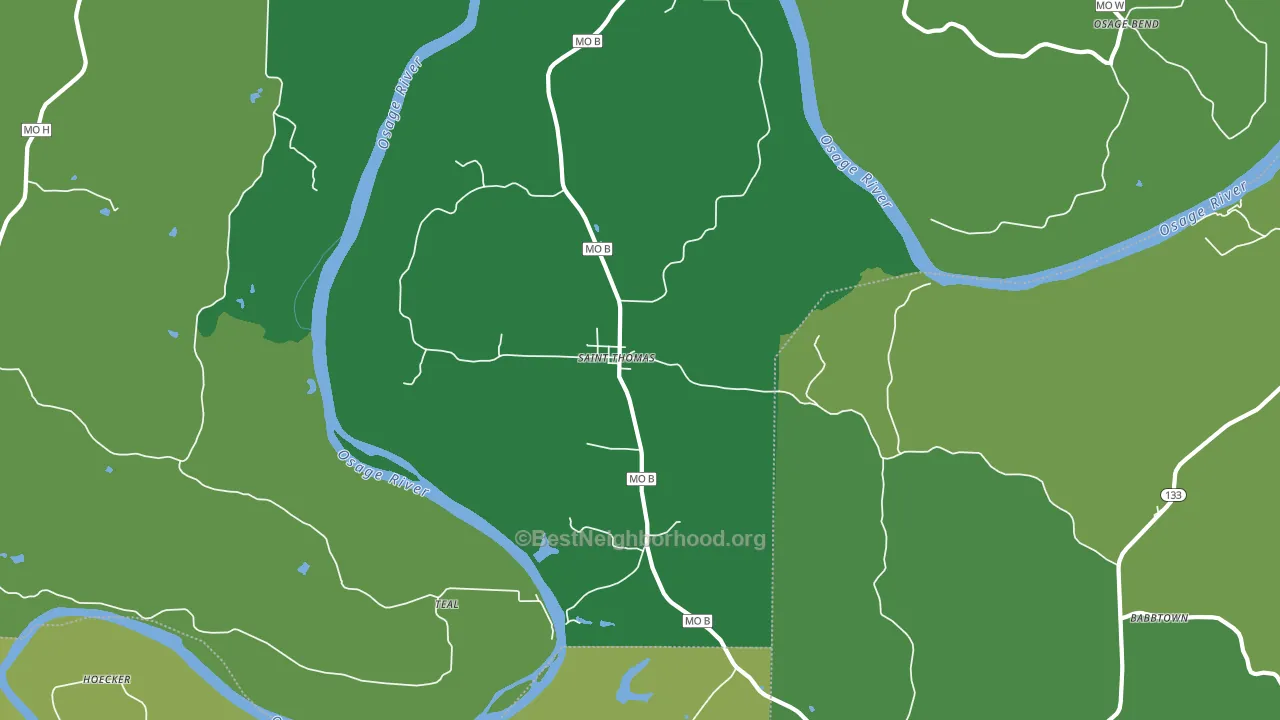 St. Thomas, MO block-group voter-turnout map