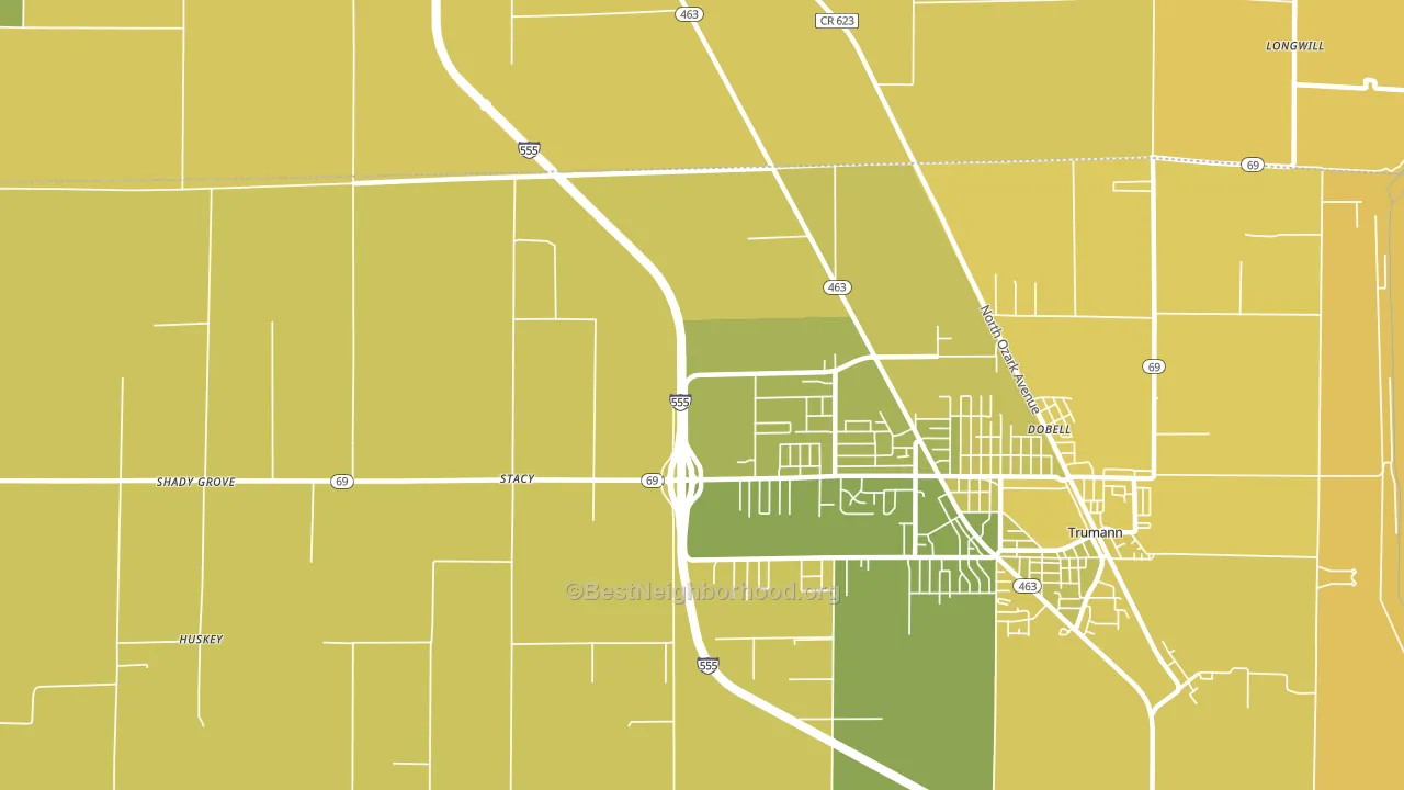 Stacy, AR block-group voter-turnout map