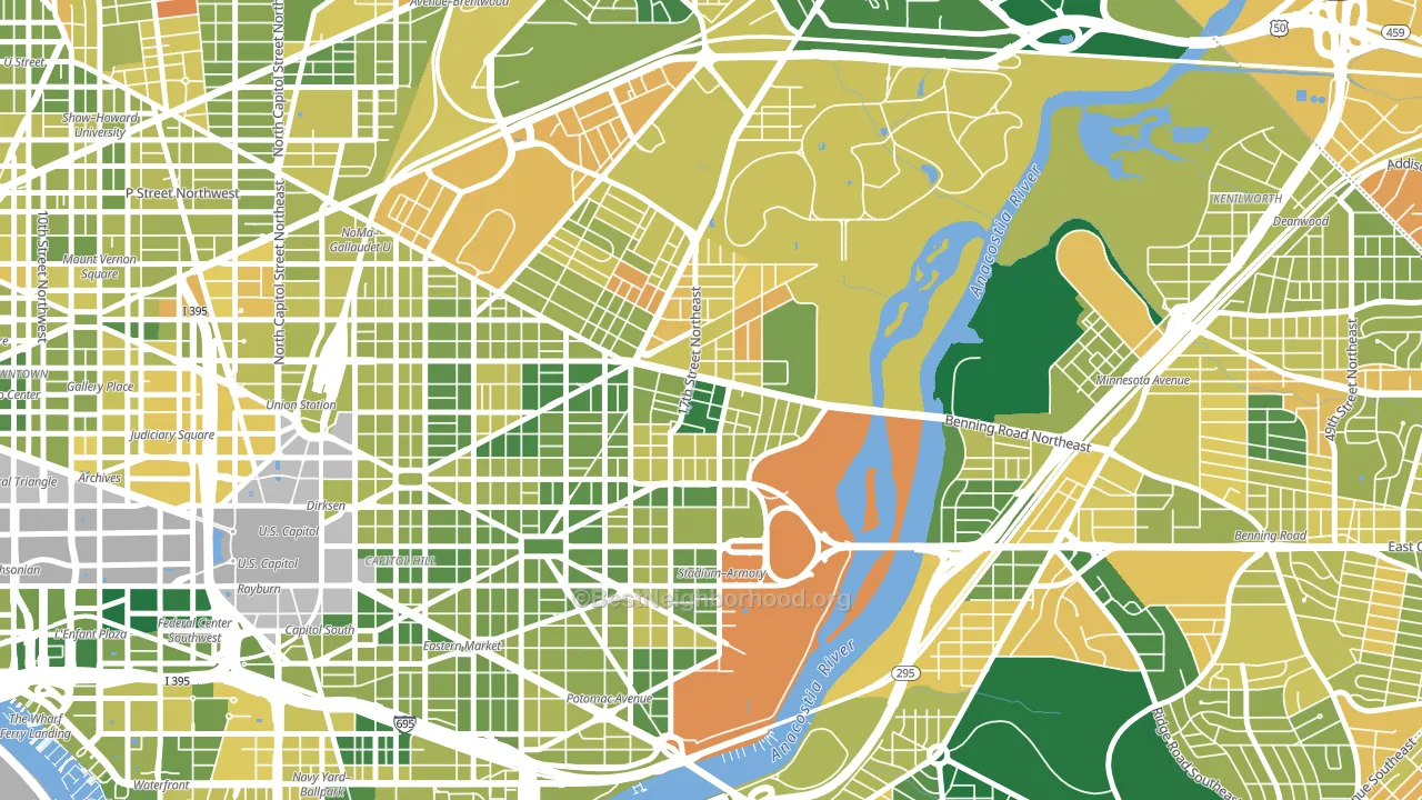 Stadium-Armory, Washington, DC block-group voter-turnout map