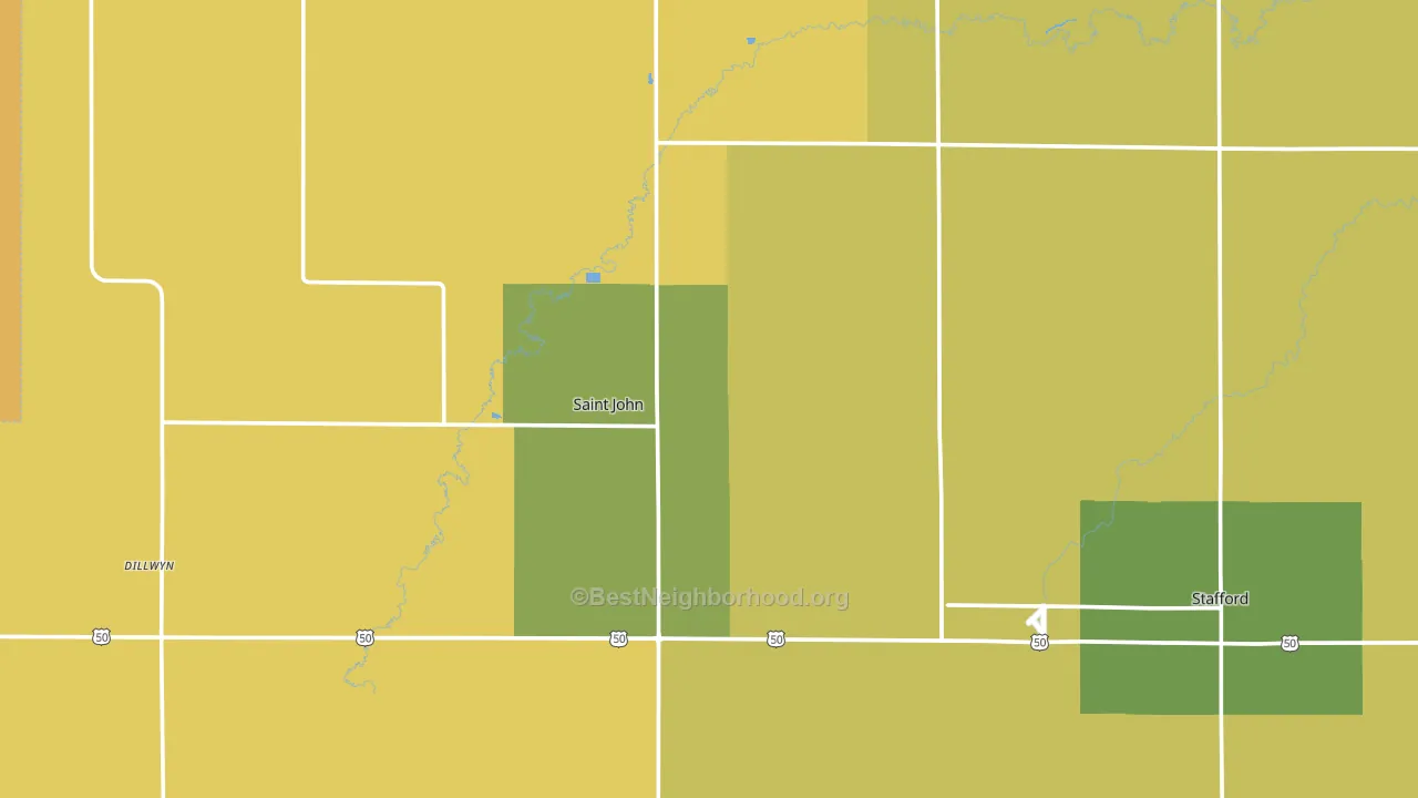 Stafford County, KS block-group voter-turnout map