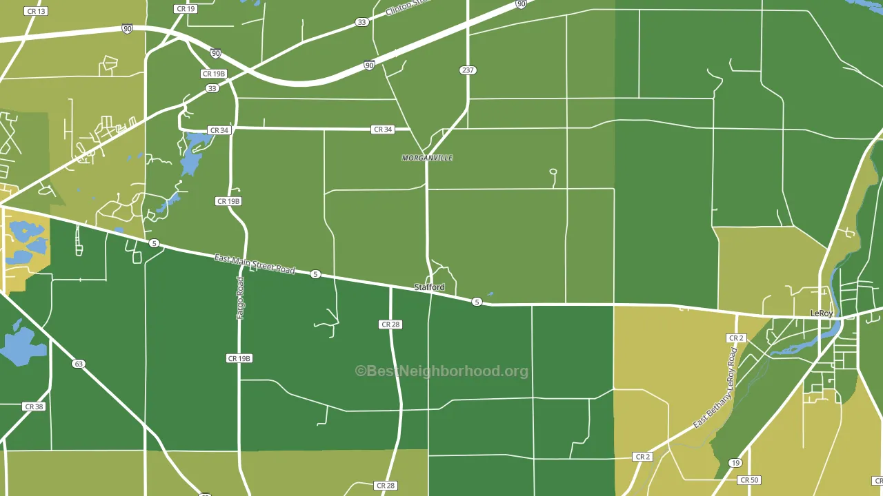 Stafford, NY block-group voter-turnout map