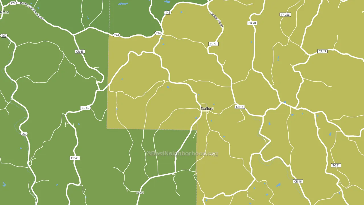 Stafford, OH block-group voter-turnout map