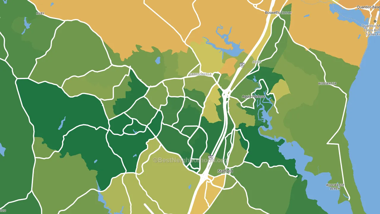 Stafford, VA block-group voter-turnout map