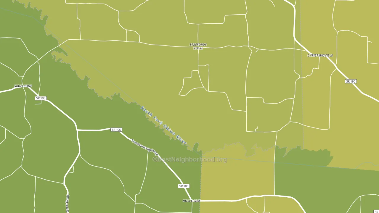 Staffords Store, TN block-group voter-turnout map