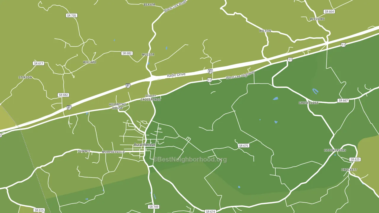 Staley Crossroads, VA block-group voter-turnout map