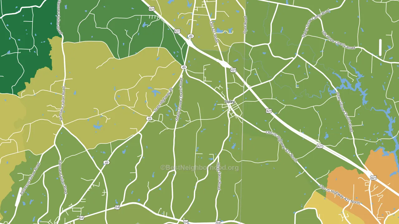 Staley, NC block-group voter-turnout map