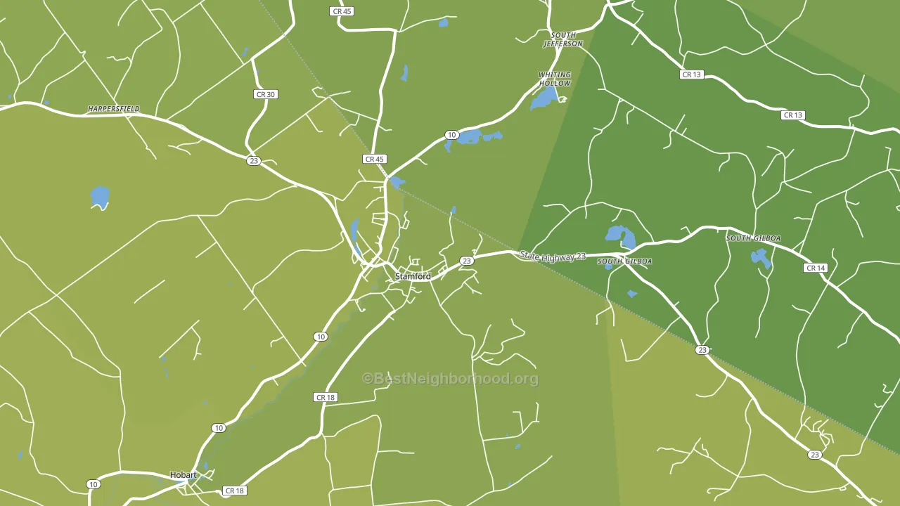 Stamford, NY block-group voter-turnout map