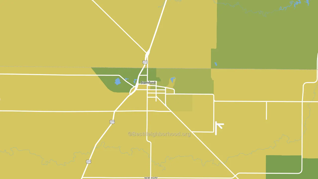 Stamford, TX block-group voter-turnout map