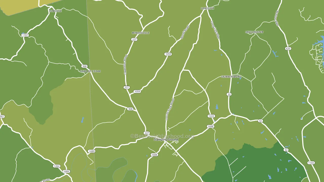 Stamping Ground, KY block-group voter-turnout map