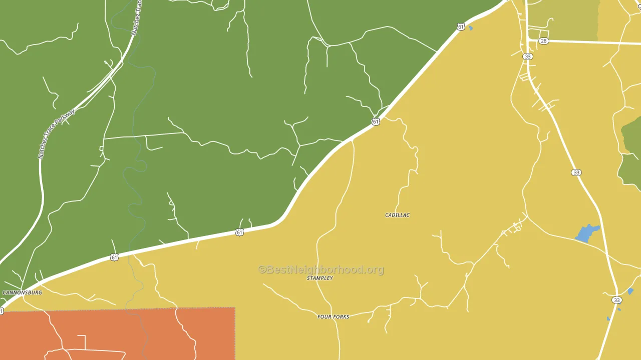Stampley, MS block-group voter-turnout map