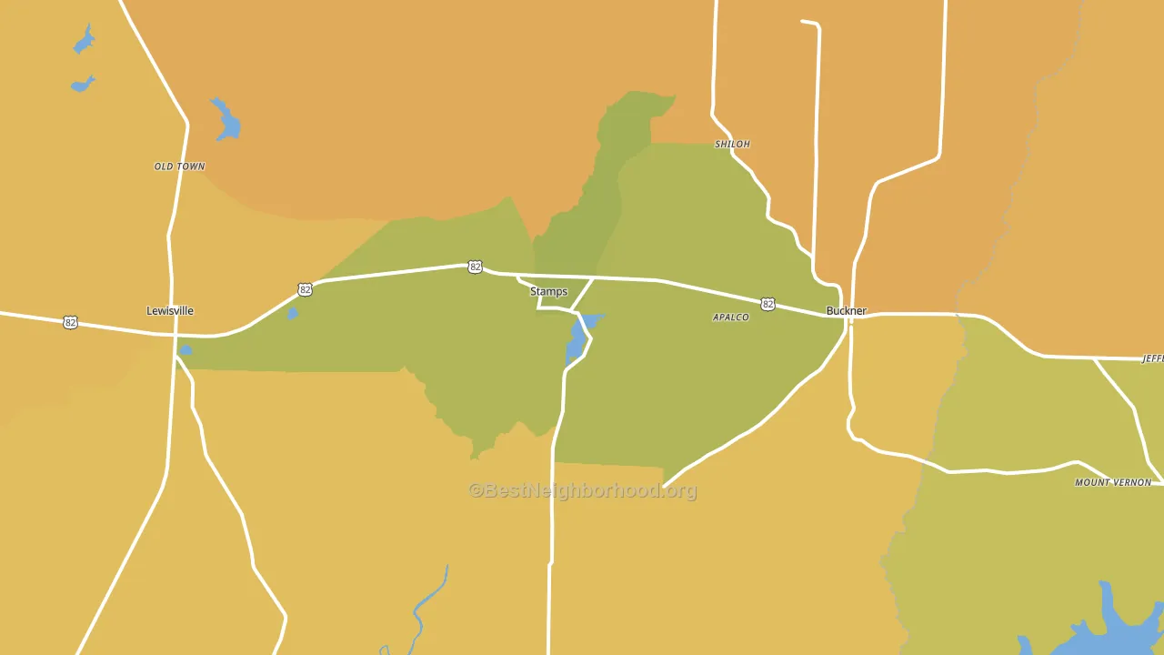 Stamps, AR block-group voter-turnout map