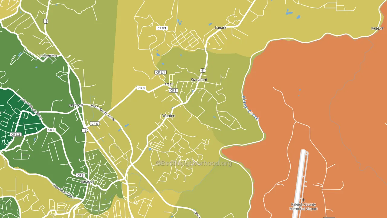 Stanaford, WV block-group voter-turnout map