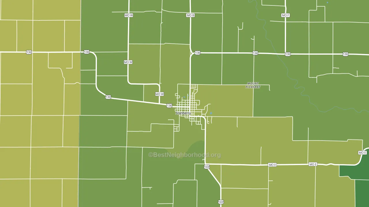 Stanberry, MO block-group voter-turnout map