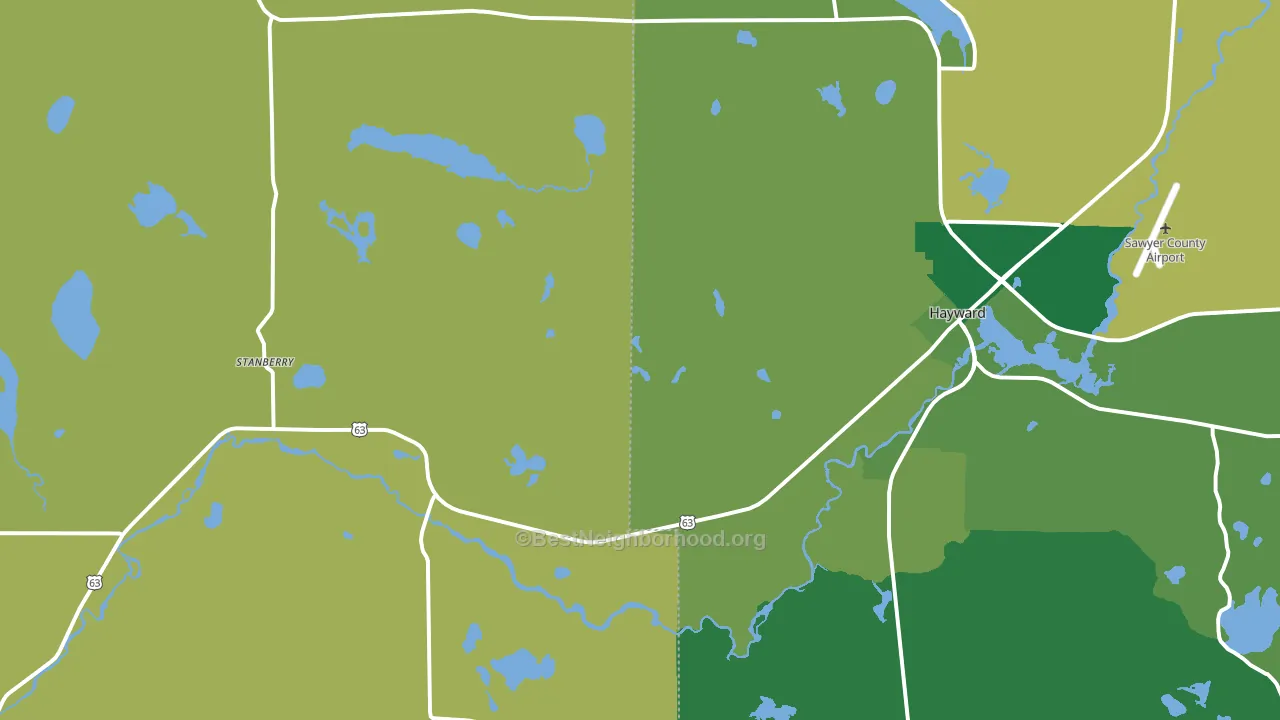 Stanberry, WI block-group voter-turnout map