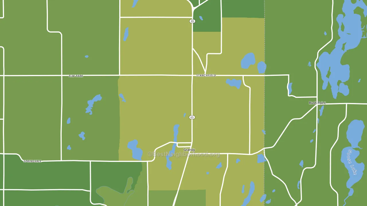 Stanchfield, MN block-group voter-turnout map