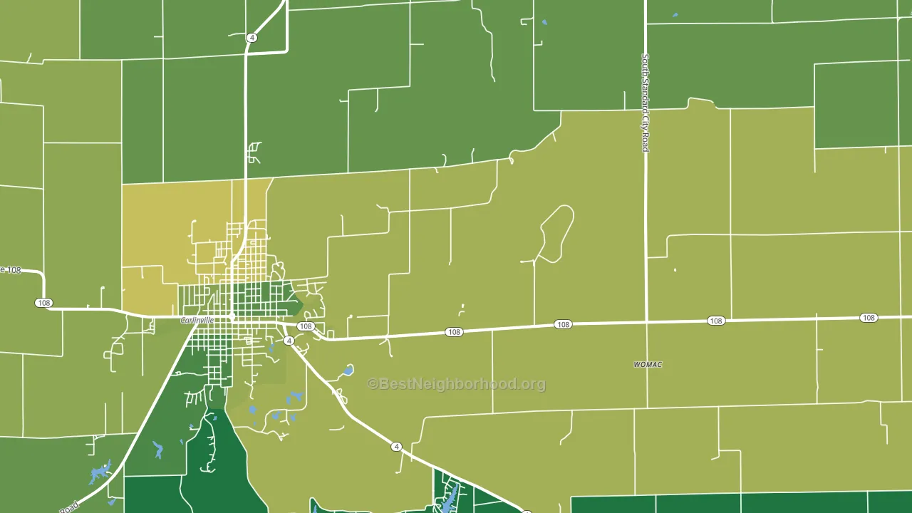Standard City, IL block-group voter-turnout map