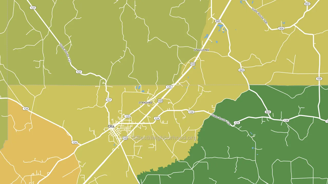 Standard, LA block-group voter-turnout map