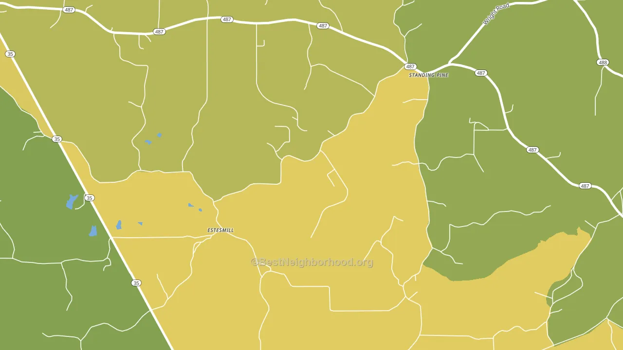 Standing Pine, MS block-group voter-turnout map